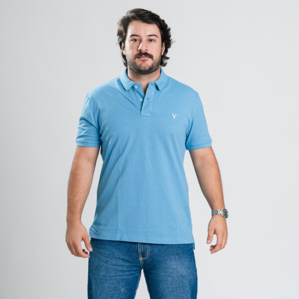 Camisa polo azul