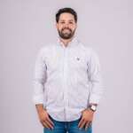 Camisa manga longa listrada branca