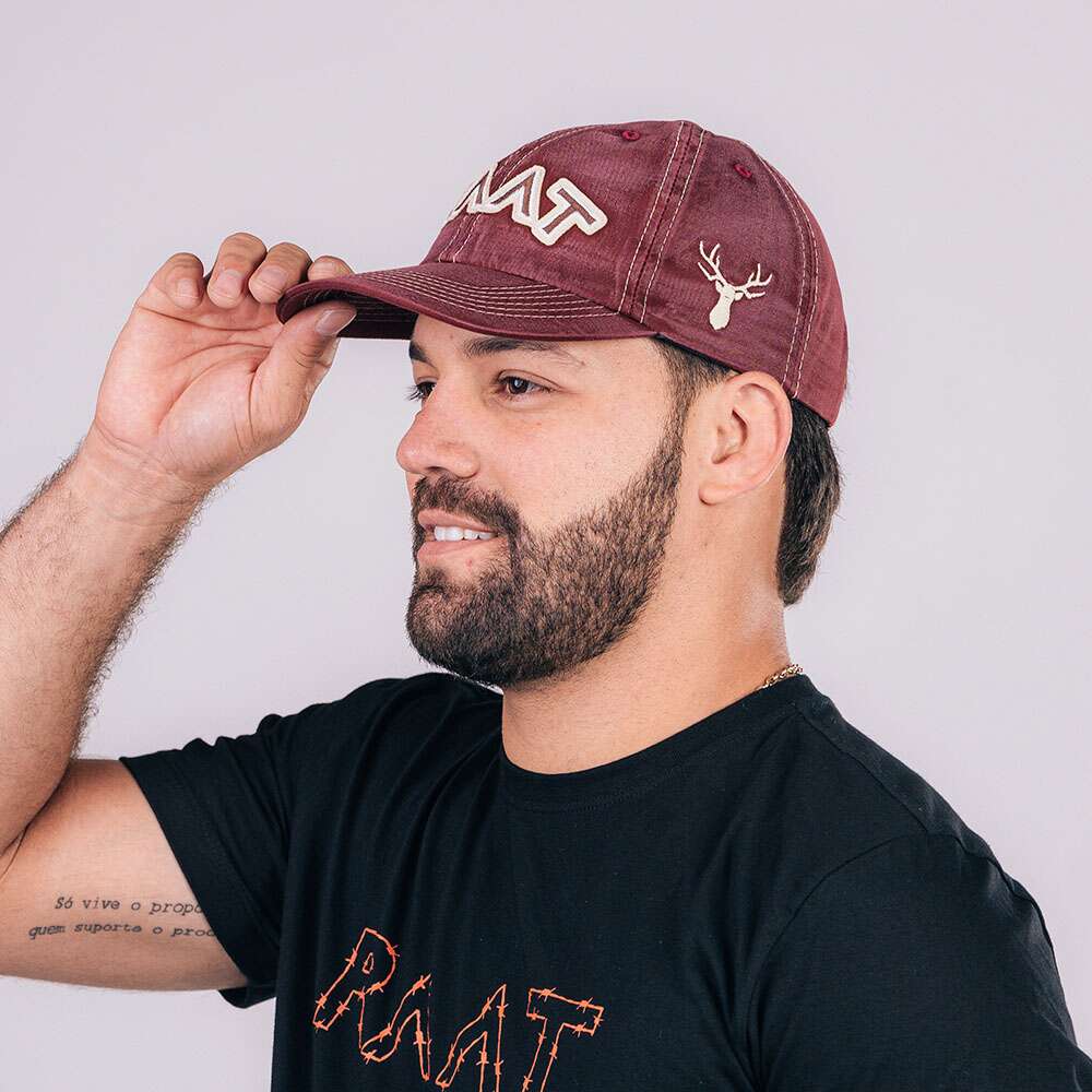 Boné RAAT Tecido vinho - Imagem 8