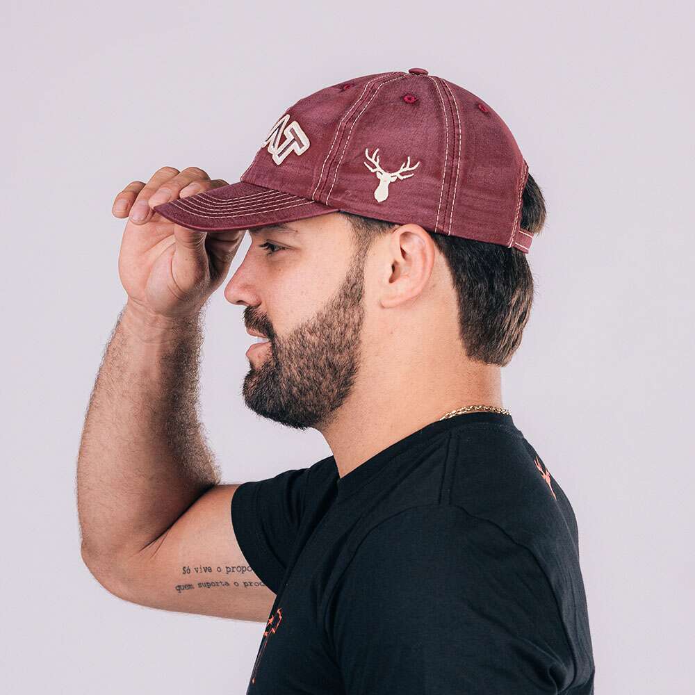 Boné RAAT Tecido vinho - Imagem 4