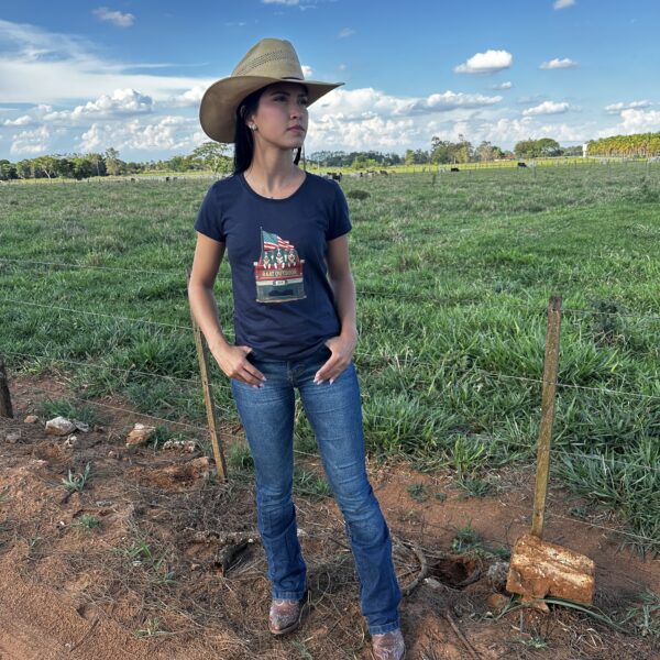 Camiseta RAAT azul feminina