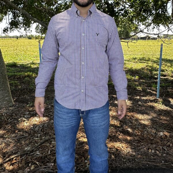 Camisa Manga longa xadrez preto com marrom RAAT