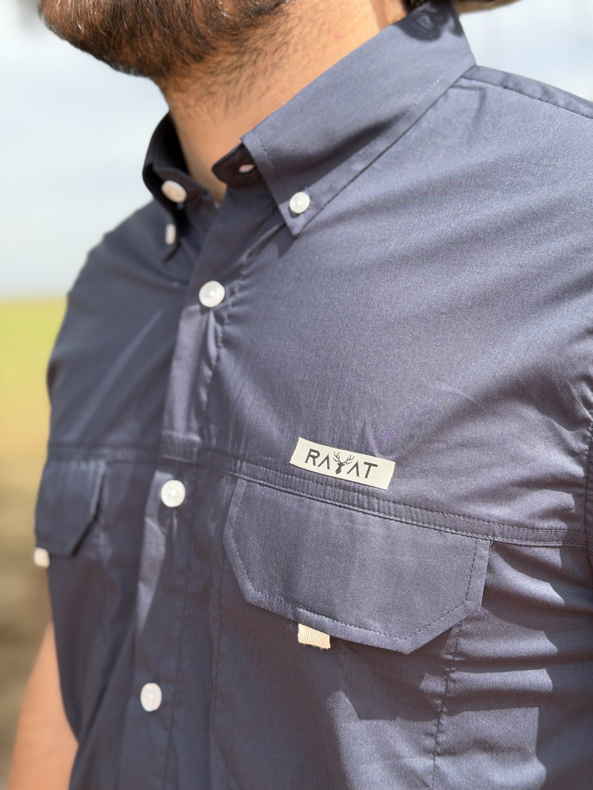 CAMISA MADE IN ARENA Curta lisa Azul Marinho - Imagem 5