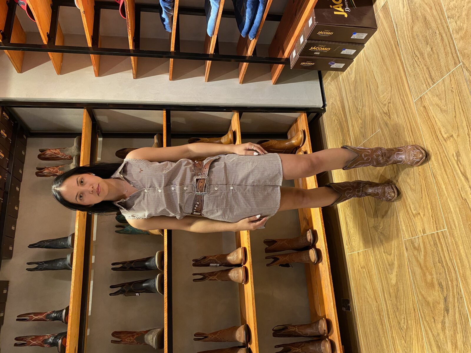 Chamise RAAT xadrez Marrom