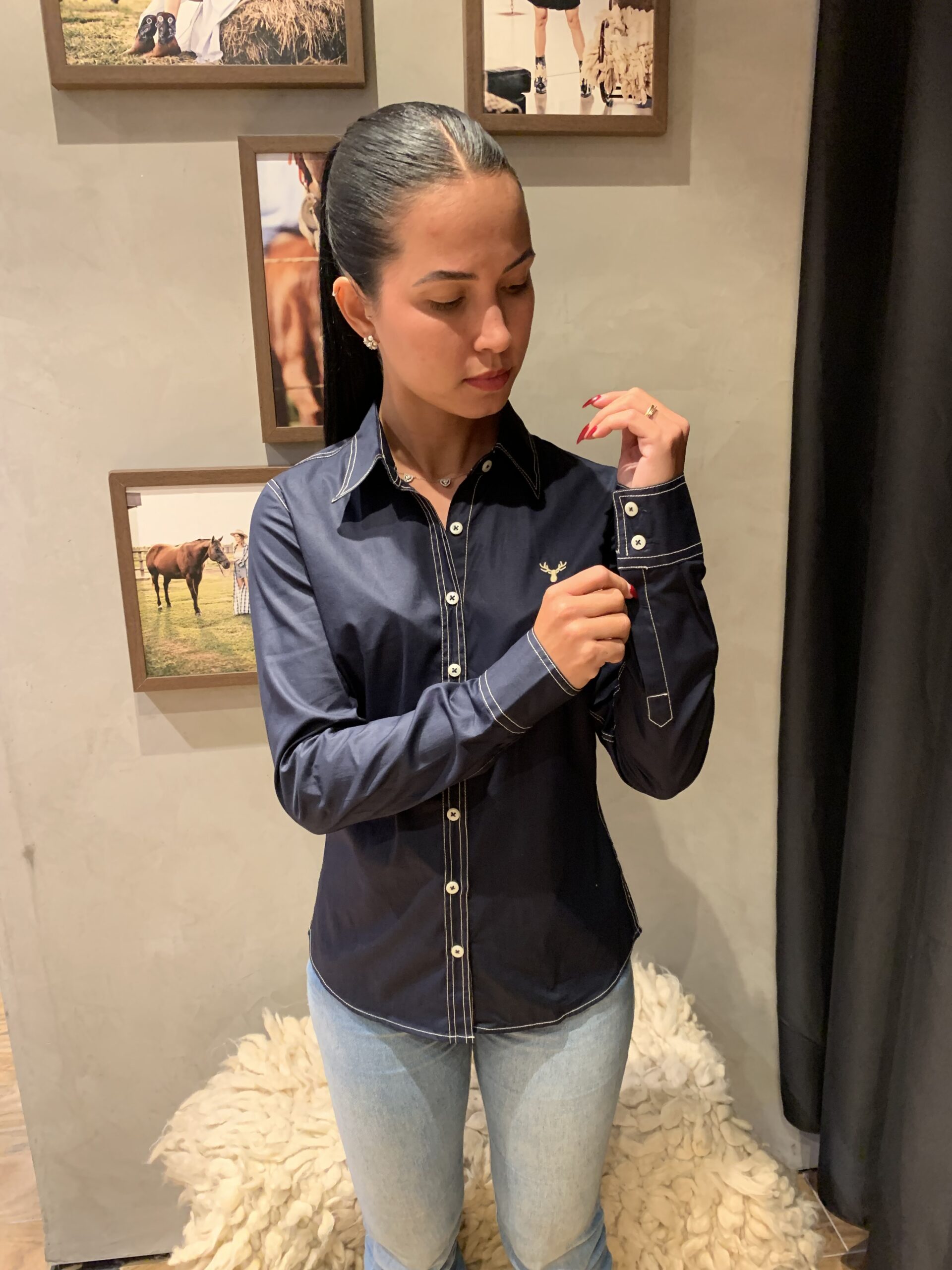 Camisa Feminina RAAT Azul