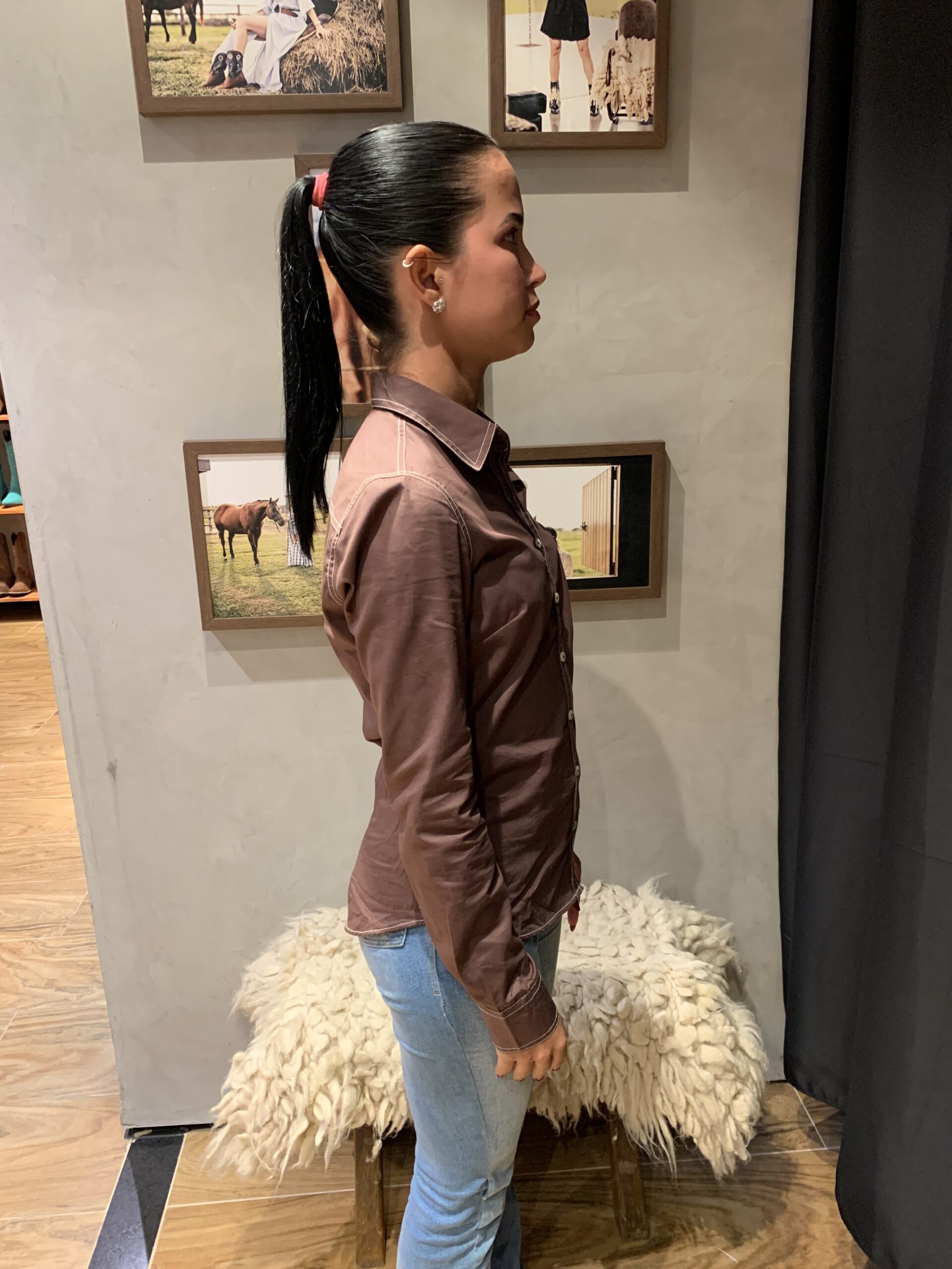 Camisa Feminina RAAT Marrom - Imagem 5