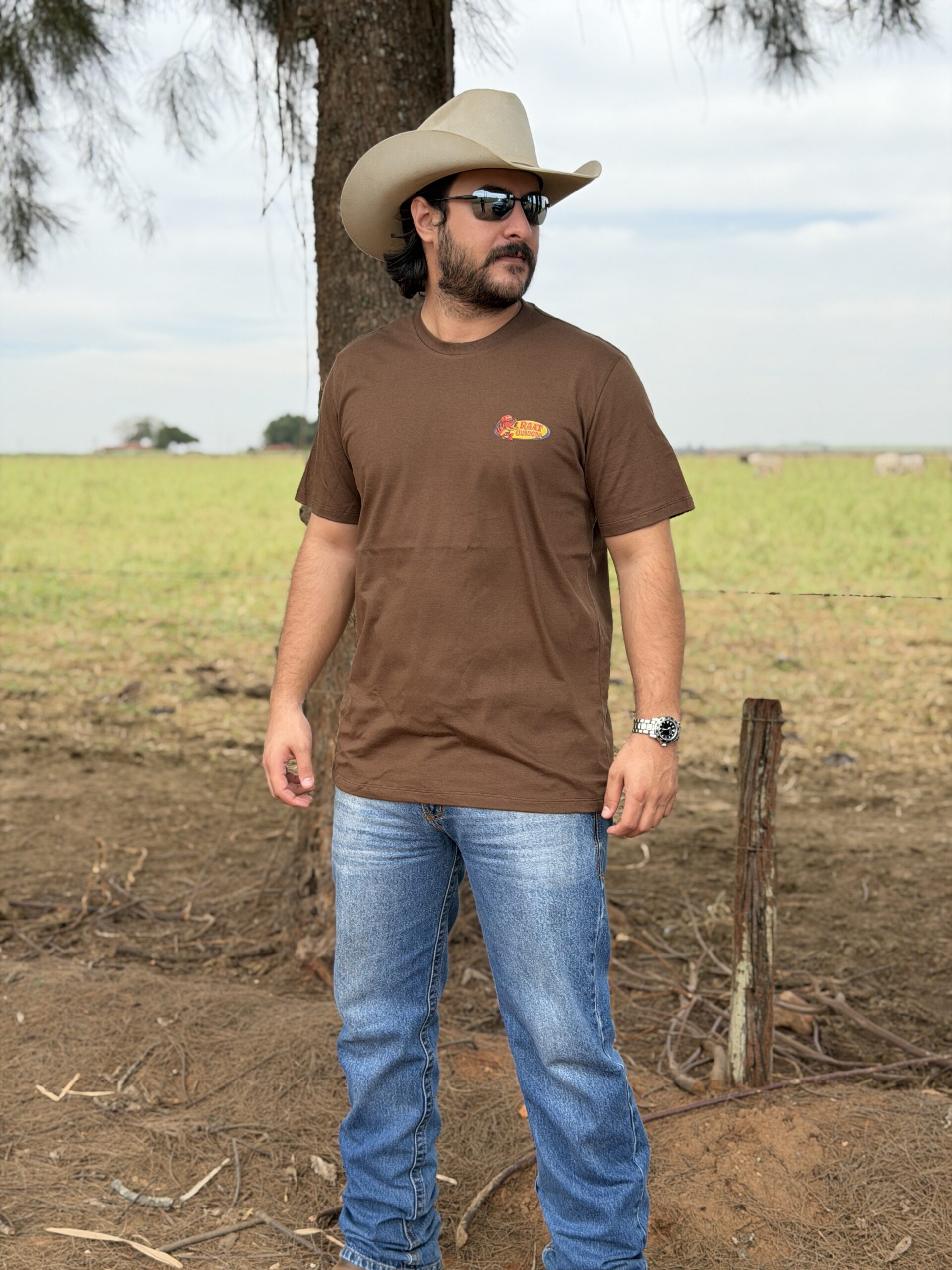 Camiseta marrom PEIXE RAAT OUTDOOR
