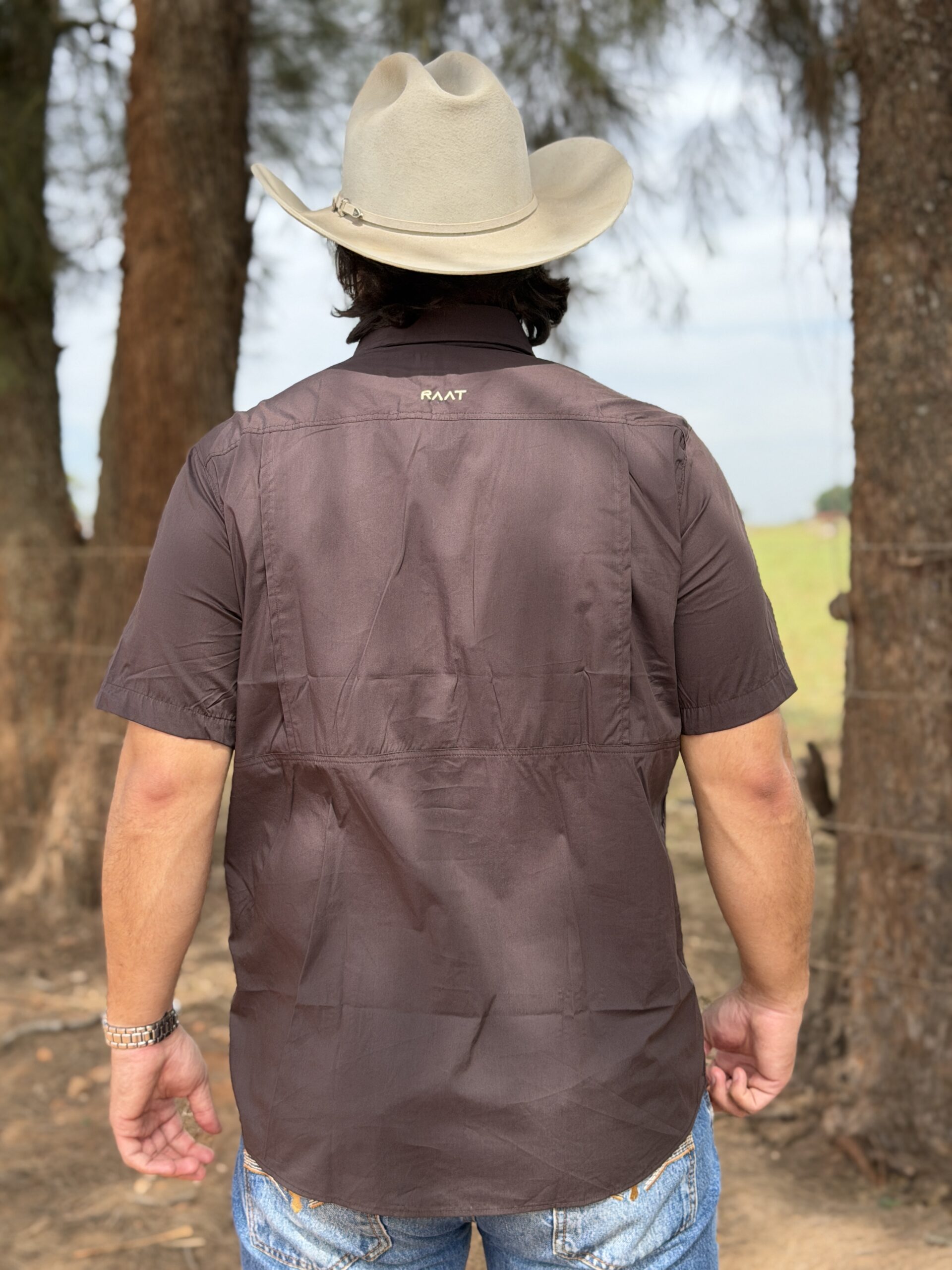 CAMISA MADE IN ARENA Curta lisa Marrom - Imagem 7