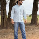 CAMISA MADE IN ARENA Longa lisa Azul Claro