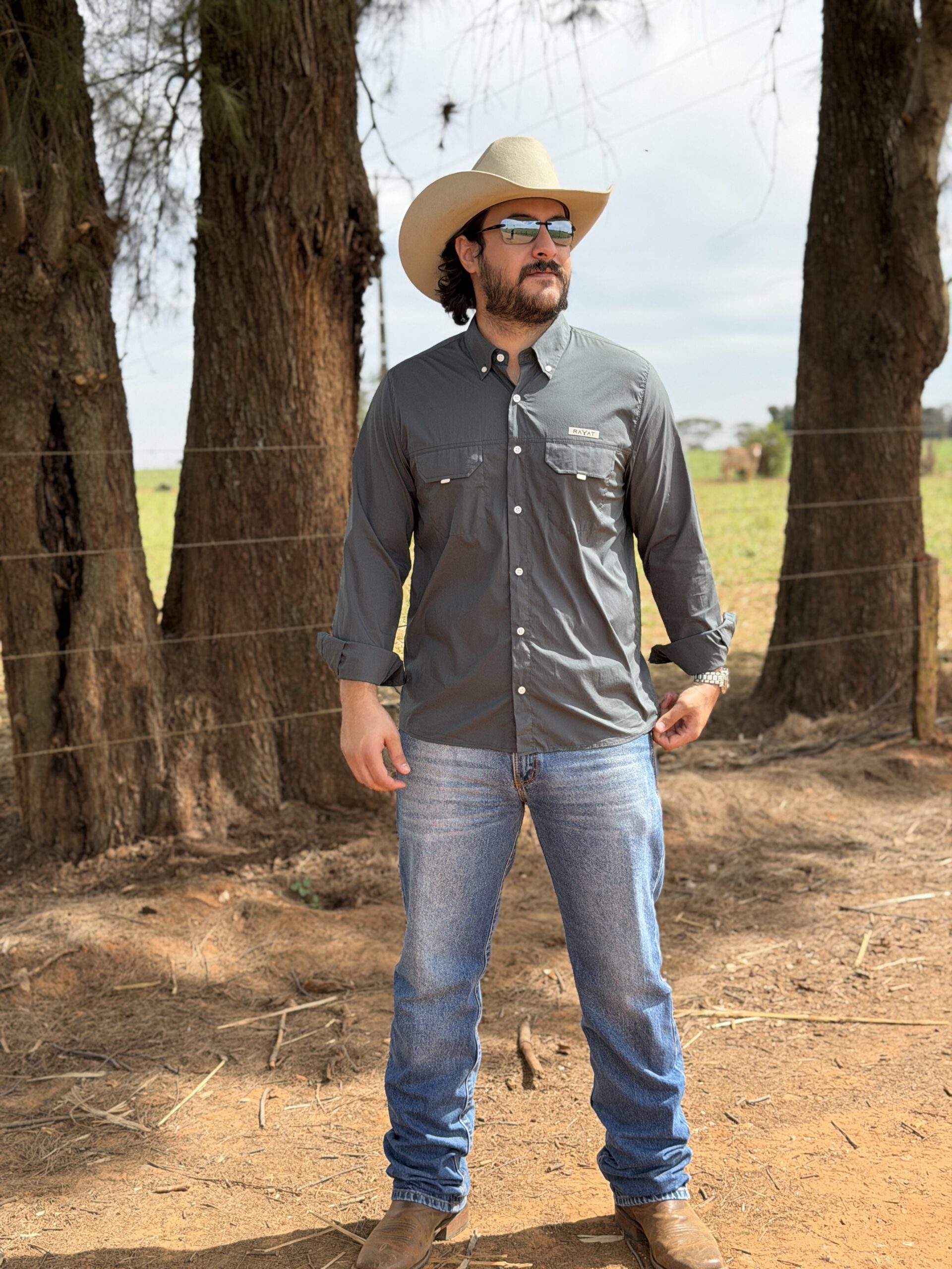 CAMISA MADE IN ARENA Longa lisa Verde Militar
