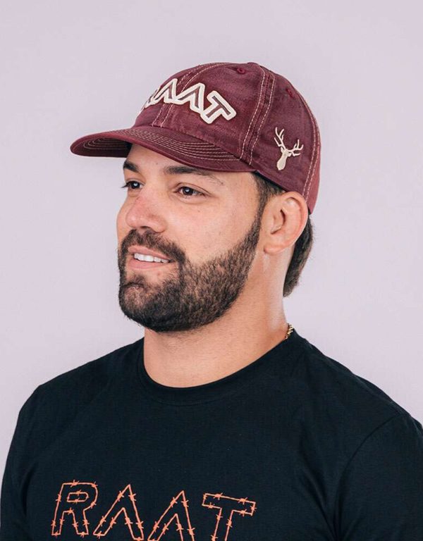 Boné RAAT Tecido vinho perfil