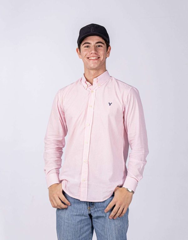 Camisa manga longa rosa listrada RAAT
